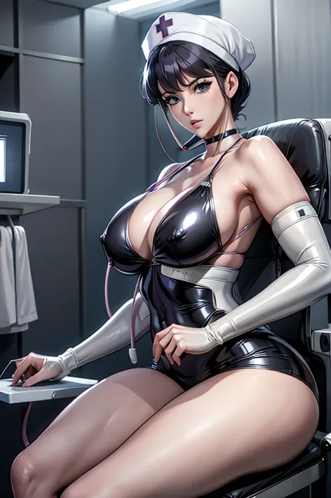 nurse uniform,hospital, latex nurse suit,nurses,busty,elbow gloves,labcoat,grey hair woman,grey eyes , gigantic ,medical instruments,asian nurse,two nurses,speculum,examination room,oversize ,big ass ,strap on, lay on table ,legs spreaded,giving birth,gyno...