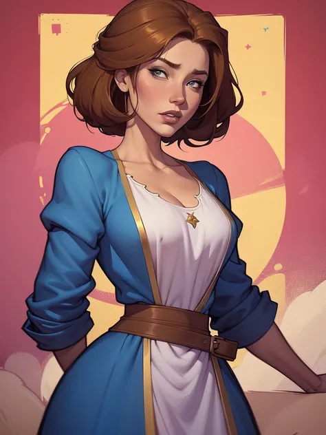 um close de uma mulher com um vestido azul e longos cabelos ruivos, arte de personagem impressionante, linda pintura de personagem, extremely detailed digite germe, DeviantArt Artstation CGScosiety, style digite germe, stunning digital illustration, alexan...