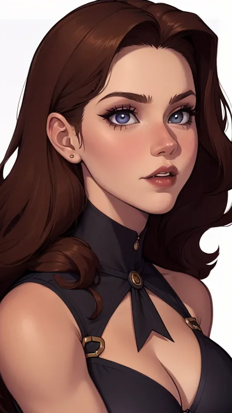 A closeup of a woman in a black top and a black bra, estilo de arte de charlie bowater, Estilo Charlie Bowater, retrato de vampiro, arte do personagem charlie bowater, Alena Aenami e Artgerm, Neoartcore e Charlie Bowater, Charlie Bowater cores ricas e prof...