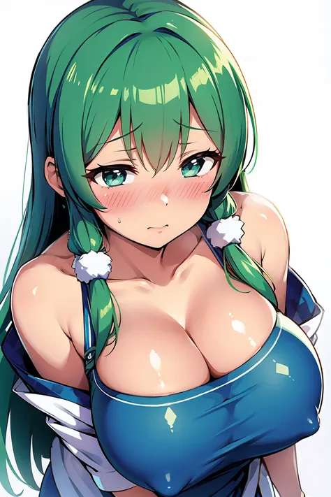 Sanae Kochiya　Big Tits　Embarrassed　Blushing