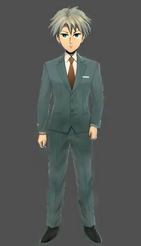 anime character with blue eyes and a blue suit, tall anime guy with blue eyes, kentaro miura art style, character full body portrait, single character full body, full-body character portrait, kentaro miura style, full body character portrait, anime handsom...