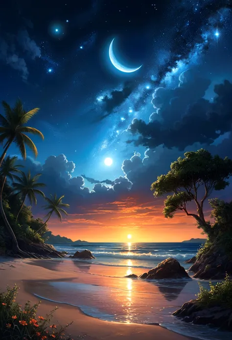 illustrations de phil koch, meghan howland lune bleue digital ral-epochelves illustration d&#39;un paysage d&#39;summer sunset l...