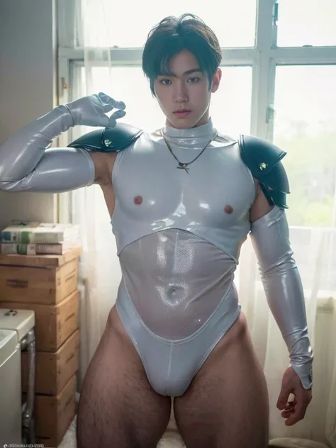 (masutepiece,High resolution,ultra - detailed:1.0),1(Boy,Robot Boy),Perfect male body,Look at the camera,Delicate eyes and delicate face,extremely details CG,Unity 8k wallpaper,intricate-detail,solo person,Detailed face, (Futuristic skin-perfect white body...