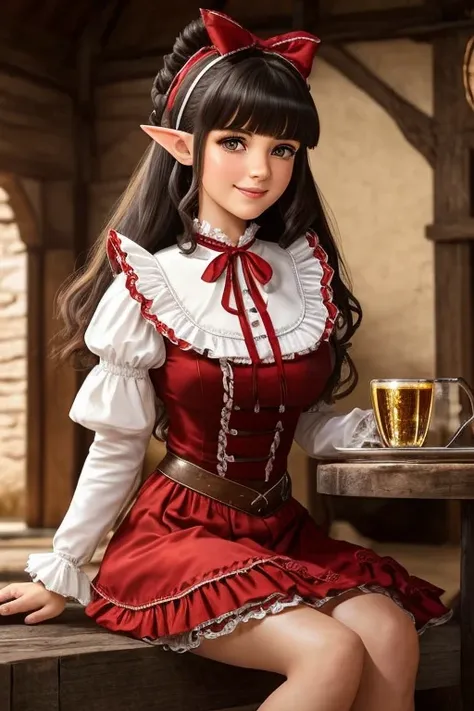 1elf female , masterpiece, best quality, ultra-detailed, beautiful detailed, (((extremely detailed face))), (((blunt bangs))), (...