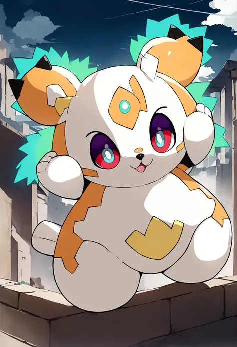 create a mascot inspired by the Pokémon togedemaru with electrified lightning, original e estilo anime 