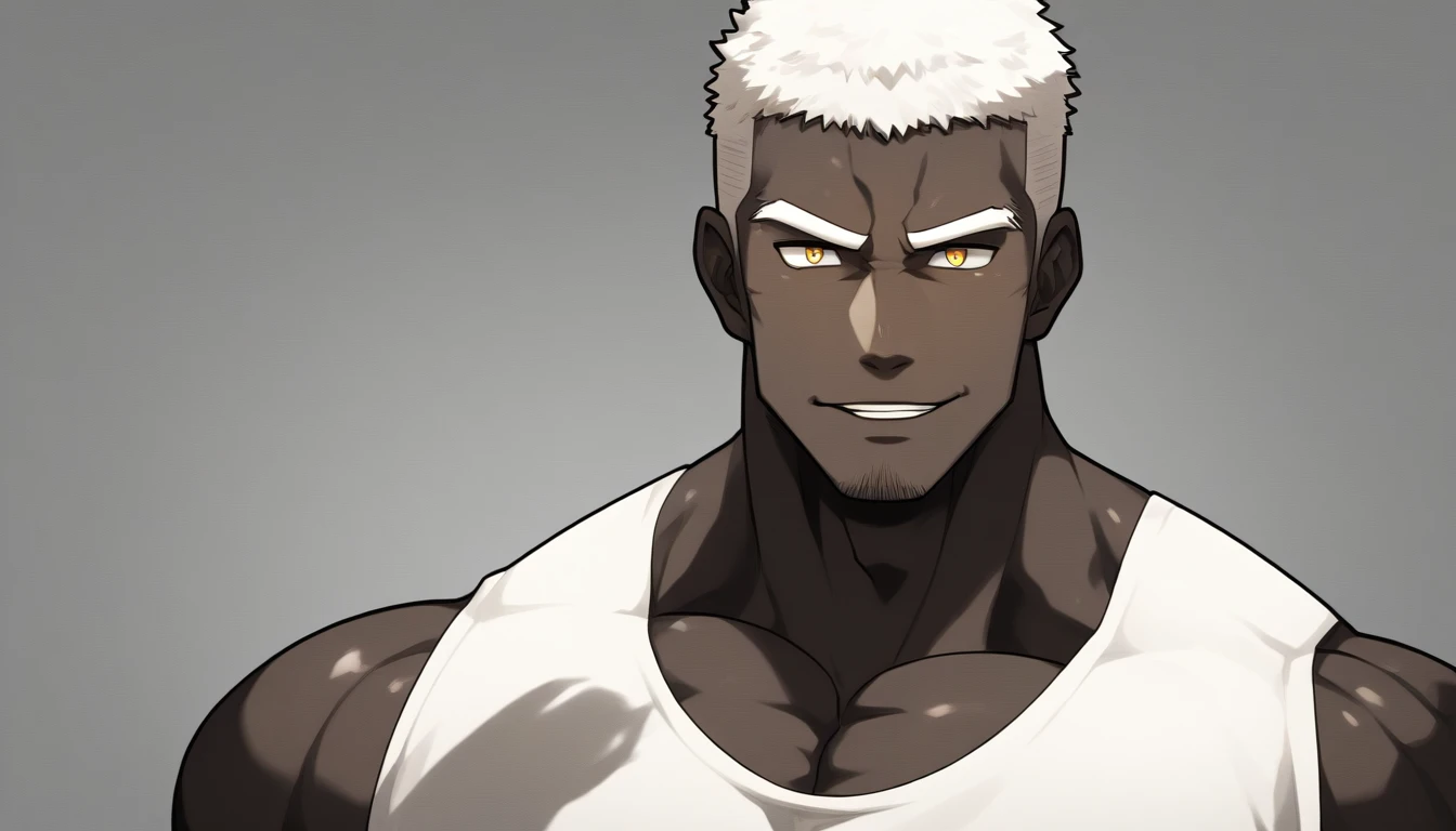 negro，negro，negro，anime characters：gyee, fitness coach, negro black skin, 1 muscular tough guy, manliness, male focus, cream whi...