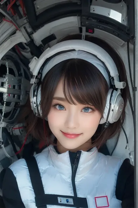 masterpiece, highest quality, Very detailed, 8K Portrait,Japanese Android Girl,plump , Control panel,Robotic arms and legs, Blunt bangs,,break (Metallic Gray, Metallic luster, Mirror finish, Astro Best):5,headphone:5,break (Black sleeves):100,Smart Watches...