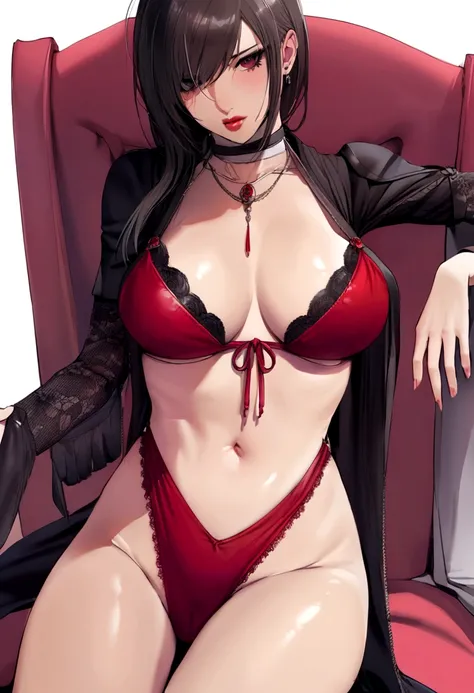 ada wong de resident evil 4, in a sexy position, com a cereja na boca