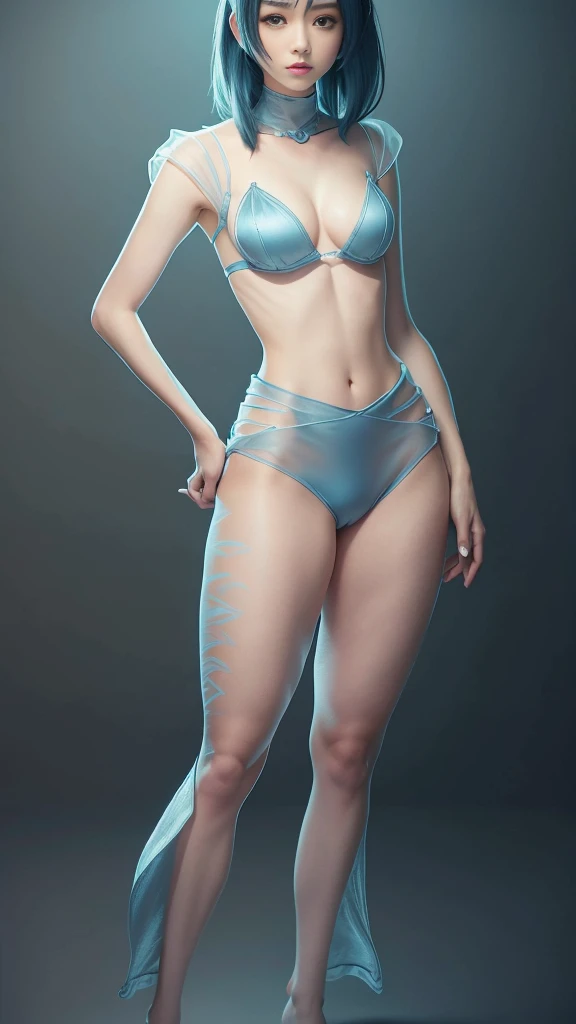 Blue Hair Surrealism, Character table, Reference Table, Standing painting, 8k, Super Detail, 1080P, Women HD, 4K, 8k, 16k, high resolution, best quality, high quality, Anatomically correct, masterpiece, precise, Ultra HD，grace，Unreal Engine，Delicate face，L...