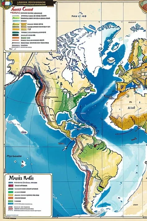 mapa mundi con los trazos que liquen el covador,los tropicos de cancer y capricornio y los meeidianos de greenwich occidental y horiental junto a los paises que se encuentran en estas lineas