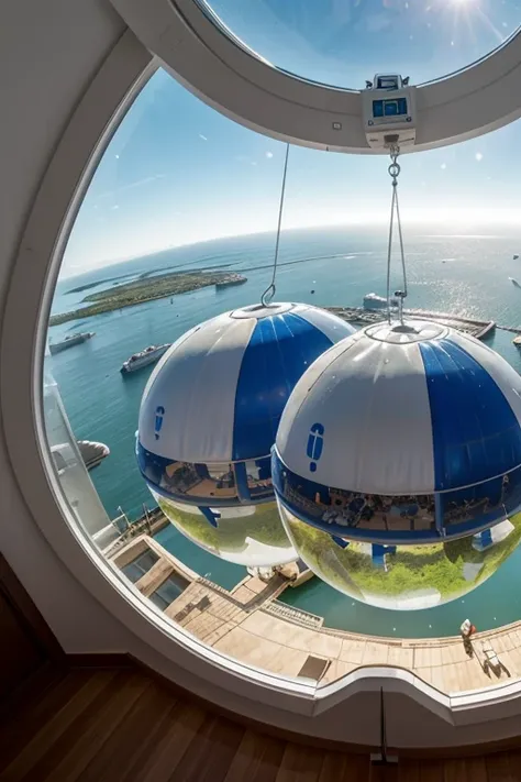  Habitaciones y Suites Flotantes:

Esferas Celestiales: Transparent spherical rooms suspended beneath hot air balloons, con vistas de 360 grados del cielo y la tierra.
Zero Gravity Capsules: Suites equipped with technology to simulate the sensation of zero...