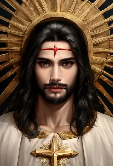 um close up de um homem de cabelos compridos e barba, Jesus Cristo, Retrato de Jesus Cristo, Arte digital realista 8k, Jesus of Nazareth, pintura digital ultra realista, rosto de Jesus, arte digital altamente realista, pintura digital hiper realista, arte ...