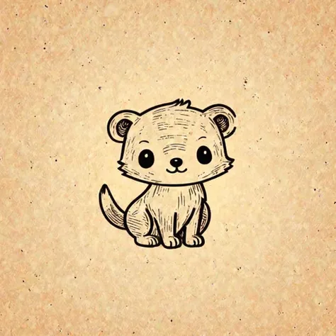 minimalism, clear lines and contours, concentrated, a cute animal, retro animation style