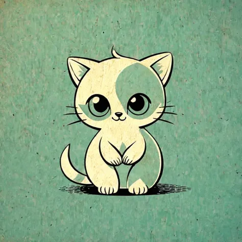 minimalism, clear lines and contours, concentrated, a cute animal, retro animation style