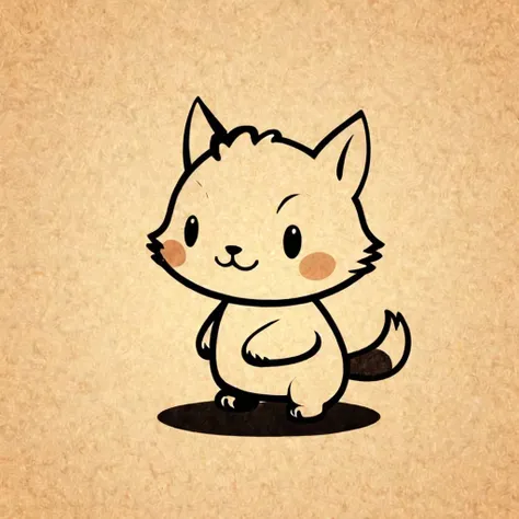 minimalism, clear lines and contours, concentrated, a cute animal, retro animation style