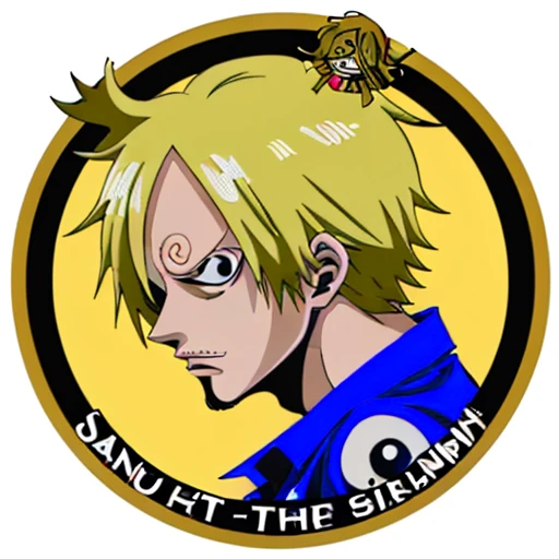 Beauty Salon,(Sanji from the anime One Piece,) ) logo, vector, line art, design, inspired, straight, symmetry