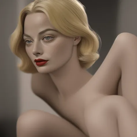 1930s American blonde woman, Looks like Margot Robbie, noir movie, realistic expression, portrait