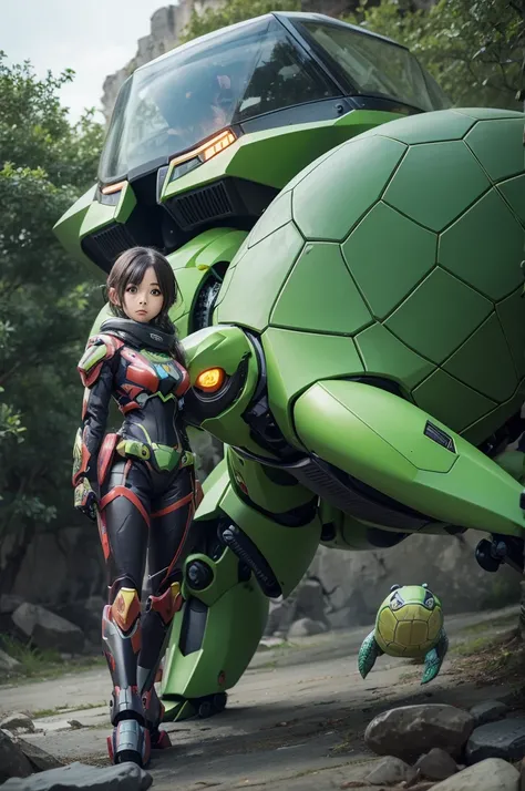 Anime, turtle mecha, toy like
