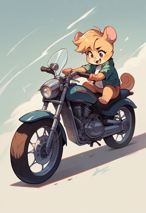 Hamster on a motorcycle