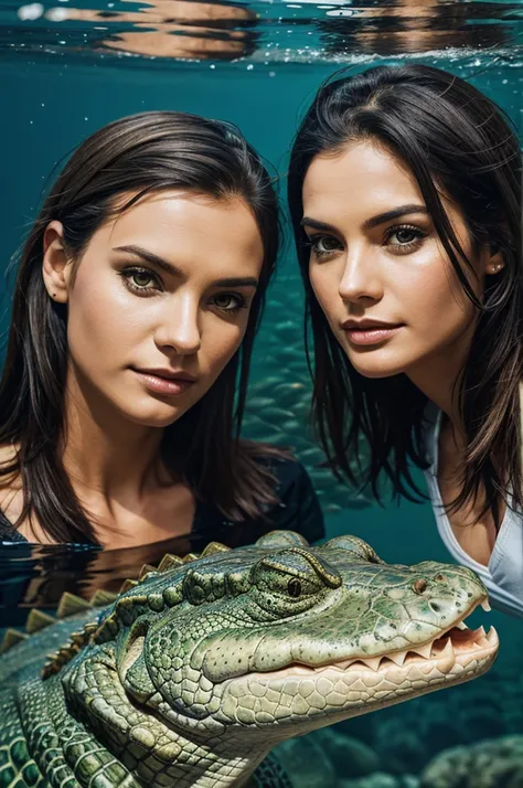 fish and crocodile portrait image 