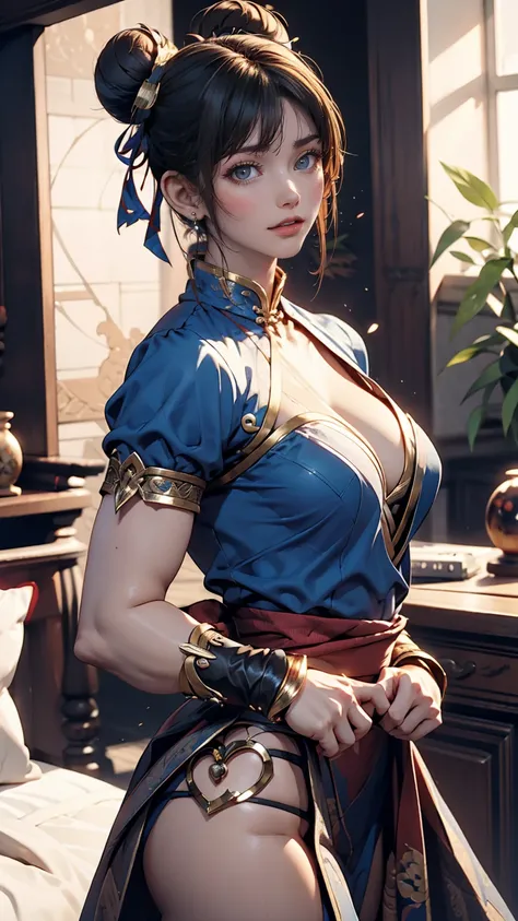 Chun-Li from Virtua Fighter、Sexy proportions、Beauty、Bun Hair、Constitutional pose