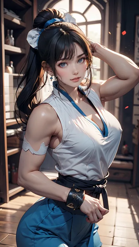 Chun-Li from Virtua Fighter、Sexy proportions、Beauty、Bun Hair、Kempo kata poses