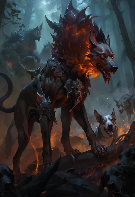 hell hounds are cruel, intelligent hunters, particularly dangerous in packs. they are tireless trackers. fire giants are natural...