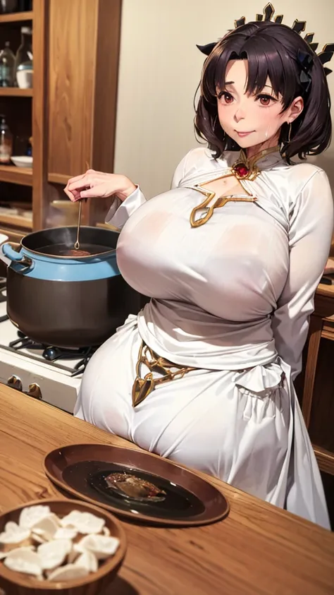 (Mature Woman:1.5), (mother:1.5), Ishtar, Fate Grand Order, (Absurd, 8k, 4K, Tabletop, Extremely detailed:1.2), highest quality, Perfect Anatomy,Perfect Face, High humidity, (alone:1.2), (Sweaty:1.3), shortness of breath, High humidity, humid, (Black Hair:...