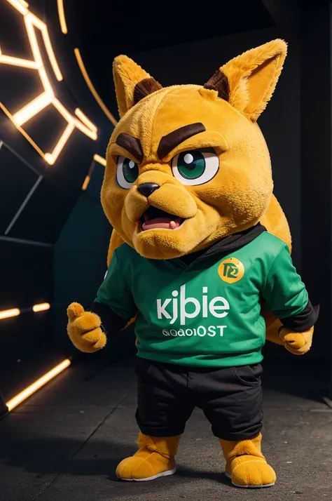 create a crypto logo mascot with the concept of someone who is annoyed or angry with the crypto market 