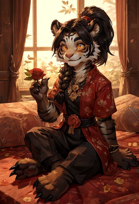 (4fingers), small_round_ears, small_panda_ears, pandaren, world_of_warcraft, furry, anthropomorphic, fluffy_tail, foxtail, cfema...