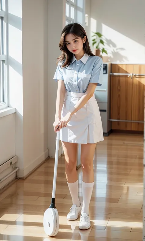 A 20-year-old woman standing in a white nurse uniform. Nurse BOH15, Wearing white high socks, Wearing a nurse uniform, Nurse, Nurse O0 7, Wearing thigh socks.
Wearing white socks, Posing wearing a light blue blouse
.