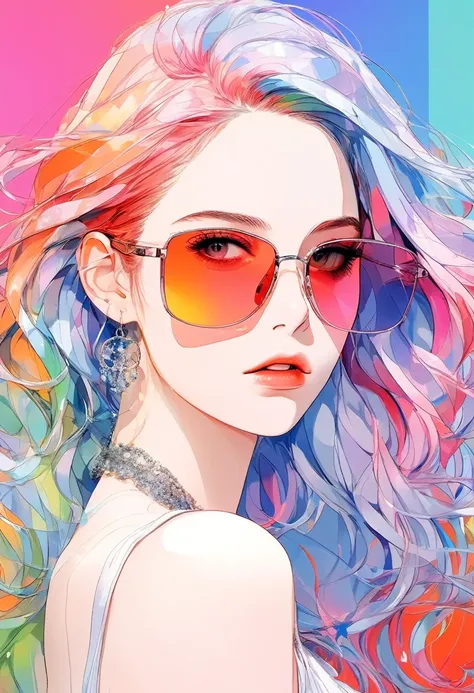 anime ,Realistic ,sketch , One girl, ,lip,  Blue gradient background, Neon Hair,textured crop, , (masterpiece,highest quality,Bottom style)
Negative Prompt: (Worst quality, low quality,Realistic,figure, 3D, 2D, Painting, comics, sketch)
procedure: 40, size...