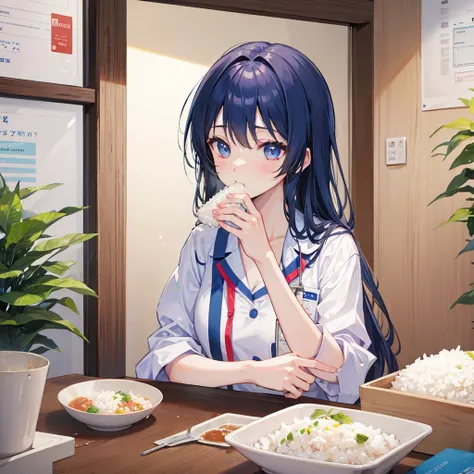 Nursing student、Eating rice