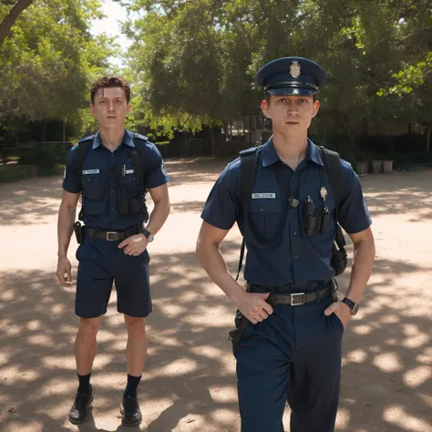 dlsr photo of tomholland person, in a police uniform , daylight, professional photography, high resolution, detailed photo, raw,...