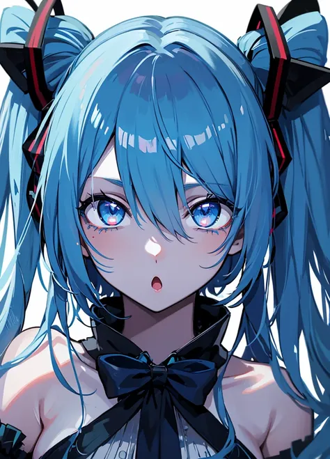 blue face、blue skin、hatsune miku、zombie、red eyes、blue face、blue skin、blooded,gray hair,sad,(blue skin:1.1),blue eyes、hatsune mik...