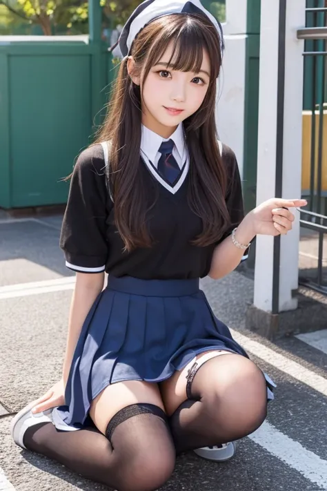 Cute Girls､Idol､High school girl see-through､stockings､mini skirt､sit