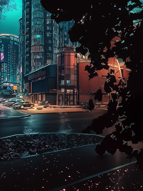 Neon, cyberpunk city