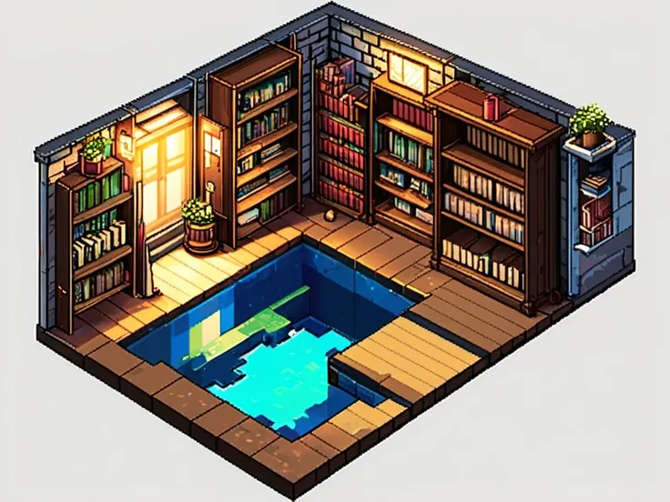 masterpiece, [thin outline],
BREAK,
inside the book shop, indoor,
BREAK,
(RPG maker style top down view), pixel art