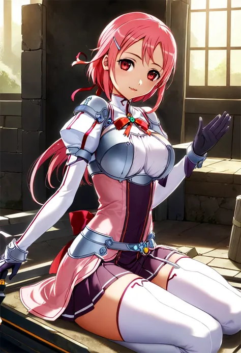 highest quality、unity 8k wallpaper、32k、masterpiece、very detailed、ultra-high resolution、　magical smith lisbeth、lisbeth (sao)、pink...