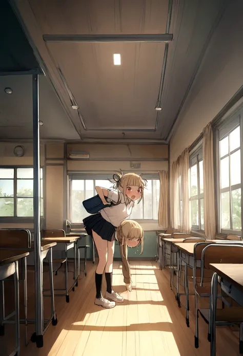 Squat、Armpit、Sweat、Himiko Toga、Pee、Double teeth、Girls&#39; panties、school bag、Young Girl、sniffing、classroom