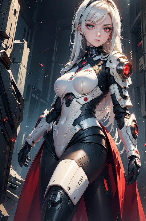 ((cyberpunk women images))，dynamic pose、(masterpiece:1.4, highest quality, dutch angle)(one girl, alone)（white hair that changes...