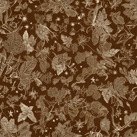 create a watercolor print pattern background in light pale sepia tones. a pattern with the following elements: christmas stars