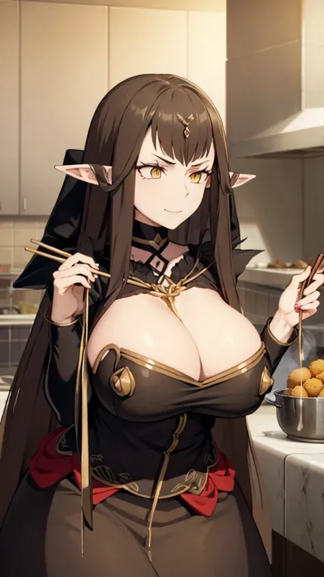 semiramis, (Mother:1.5), (Mature Woman:1.5), (absurderes, 8K, 4K, masutepiece, hyper extreme detailed:1.2), Best Quality, Perfect Anatomy, Perfect face, Facing forward, High humidity, (Very big boobs:1.3), Browsing Caution, smile,dress, Looking down on, sa...