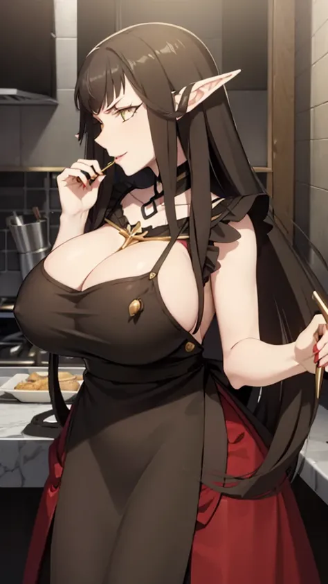 semiramis, (Mother:1.5), (Mature Woman:1.5), (absurderes, 8K, 4K, masutepiece, hyper extreme detailed:1.2), Best Quality, Perfect Anatomy, Perfect face, Facing forward, High humidity, (Very big boobs:1.3), Browsing Caution, smile,dress, Looking down on, sa...