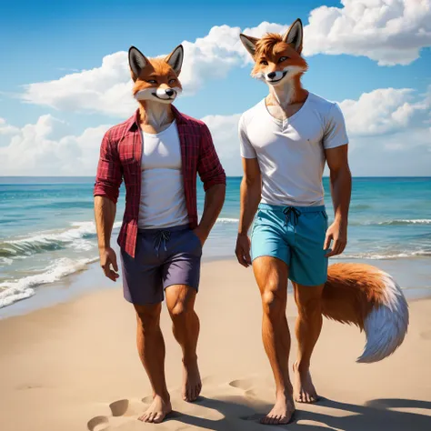 practical , handsome fox casual wear, beach ,permanent