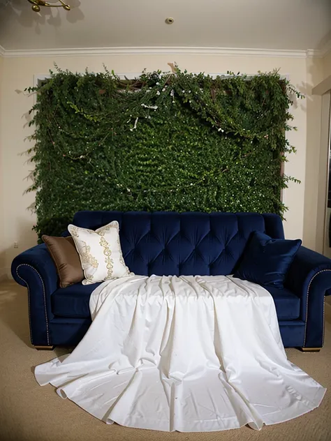 a decore with a modern beautiful sofa for wedding