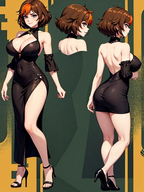 merula, full body, thighs, high heels , medium tits, sexy tight dress, back view. only 1 girl, party background