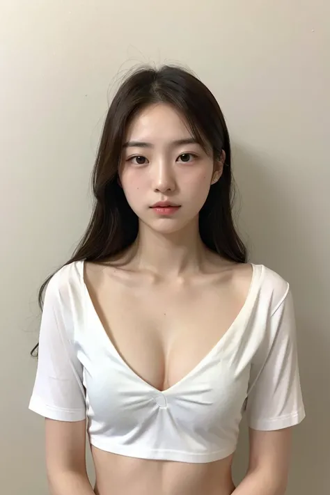 Japanese,18-year-old,Beauty,Top view,Chest,White Shirt,My chest is a little visible,A sneak peek