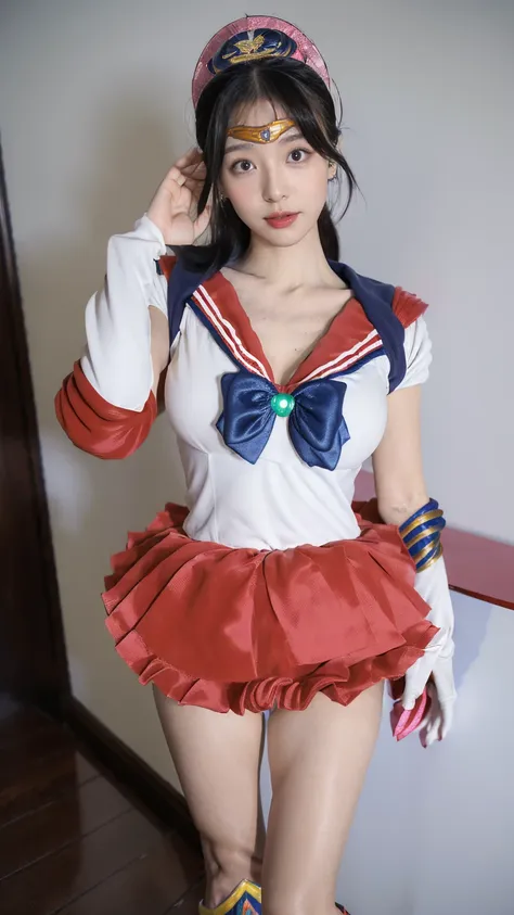 (8k、raw photos、highest quality、masterpiece:1.2)、(realistic、realistic)、1 girl、((sailor moon costume:1.3)、large breasts,standing s...