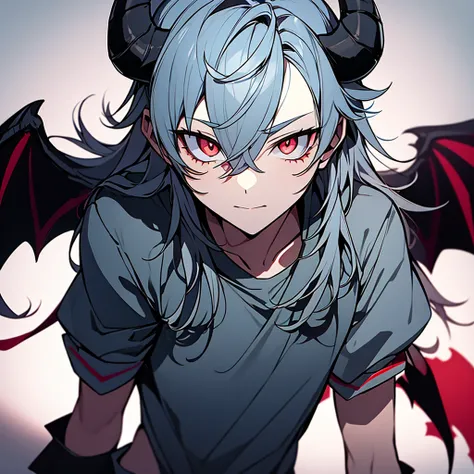 A half-angel, half-demon boy with horns on his head linked to a high school girl 